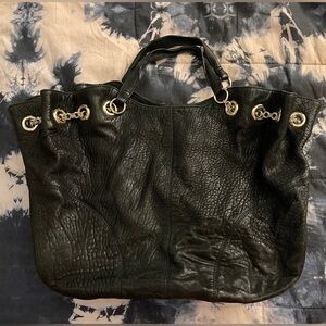 Vince Camuto - Black Large Pebbled Leather Bag w Gold Hardware & Orig. Dust Bag
